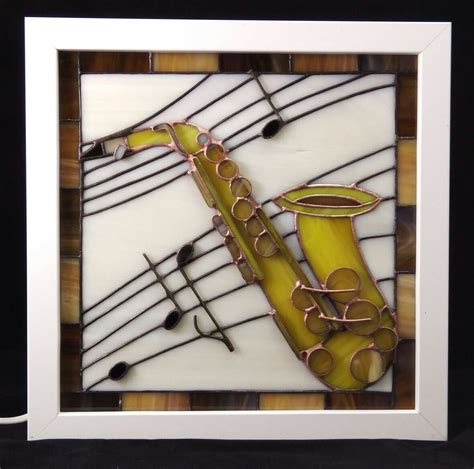 Светильник Jazz Sax Puerto Rico Faux Stained Glass Fused Glass Jewelry Mosaic Crafts General