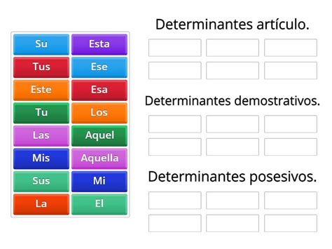 Los Determinantes Ordenar Por Grupo