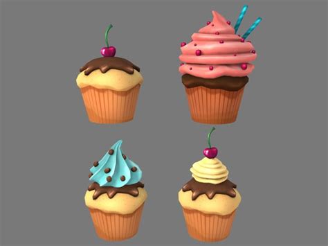 Cupcake 3d Models For Download Turbosquid