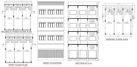 7x 20ft Multi Purpose Halls Design Detailed Plan Section And Elevation