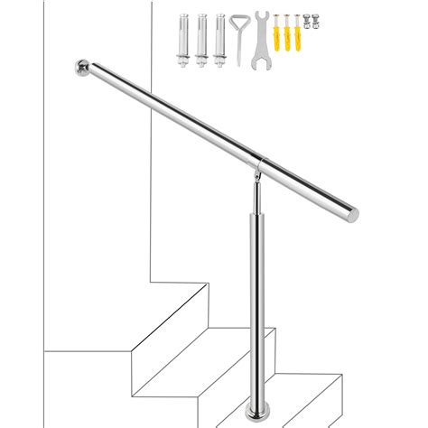 Vevor 3 4 Etapes Main Courante Rampe Deescalier Pour Escalier Exterieur En Acier Inoxydable