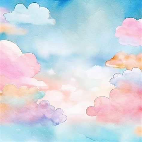 Una Pintura De Acuarela De Un Cielo Con Nubes Y Las Palabras Amor En