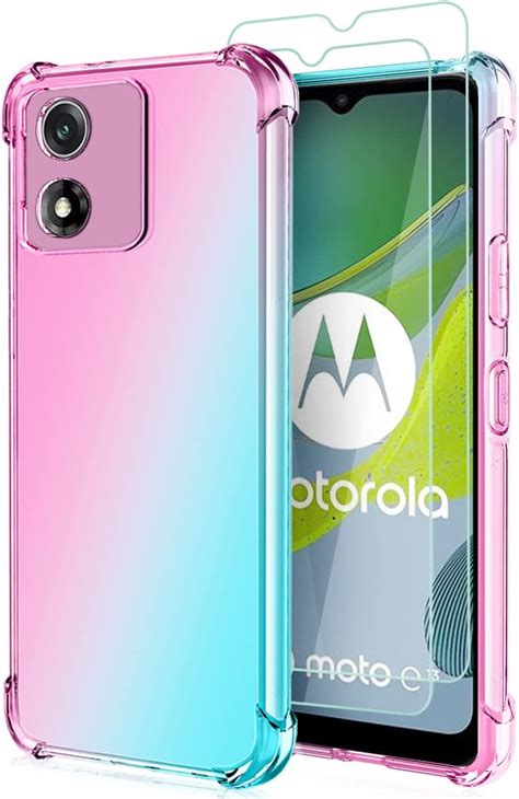 Osophter For Motorola Moto E13 Case With 2pcs Screen Protectortwo Color Gradient Reinforced