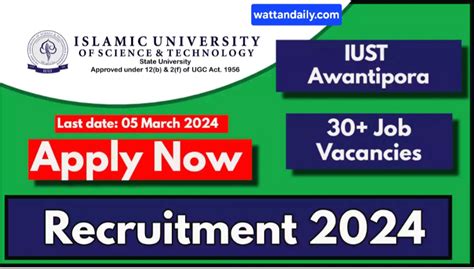 Iust Kashmir Job Vacancies Posts Check Details Here Wattan Daily