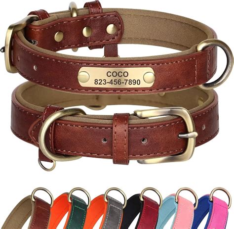 Didog Leather Dog Collar Personalized For Small Medium Large Dogs Soft