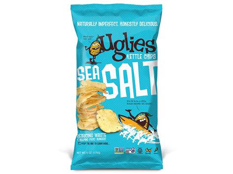 Uglies Sea Salt Kettle Cooked Potato Chips Gluten Free Non Gmo 12 Pack 6 Oz Bags