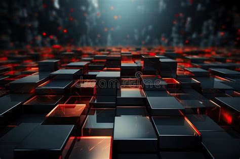 Red And Black 3d Square Background 3d Square Texture For Marketing And