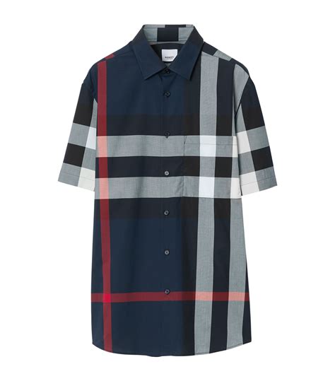 Mens Burberry Blue Check Short Sleeve Shirt Harrods Uk