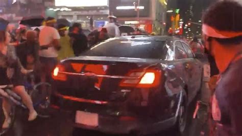 Car Plows Through Blm Protestors In Times Square Watch Eurweb