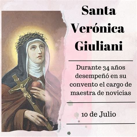 An Image Of The Saint Veronicea Guliani With Words Above It