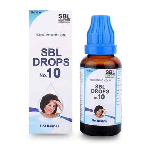 Homoeopathic Medicine Sbl Hot Flashes Drops Prescription Packaging