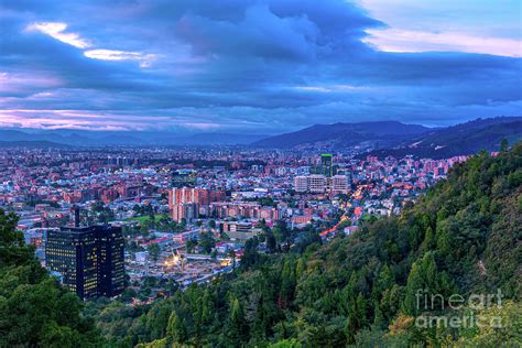 Bogota Colombia High Angle Panoramic View Of The North Of The City