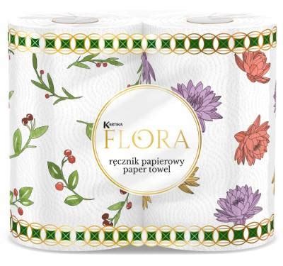 RĘCZNIK papierowy 2szt 3w FLORA nadruk Kartika 13172277542