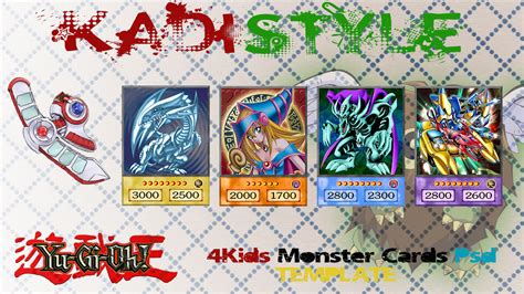 Yu-Gi-Oh! - 4kids PSD monster template by Kadistyle on DeviantArt