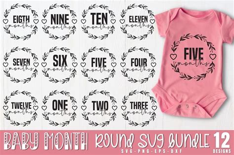 Baby Milestone Round SVG Bundle Illustration Par DESIGNISTIC Creative