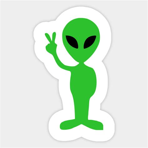 Alien Peace - Alien - Sticker | TeePublic