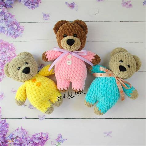 Crochet Teddy Bear In Pajamas Pattern Amiguroom Toys