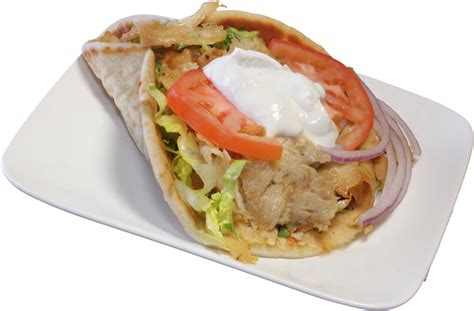 Download Chicken Gyros Sandwhich Mustard Sauce Gyro Full Size Png