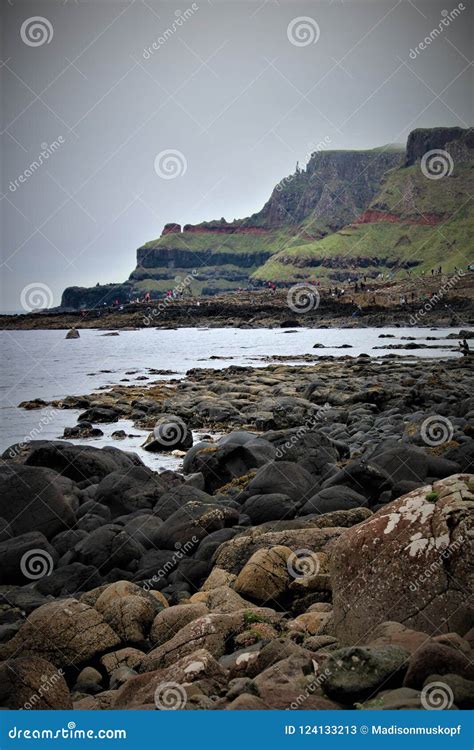 The Giant`s Causeway in Northern Ireland Stock Image - Image of beach ...