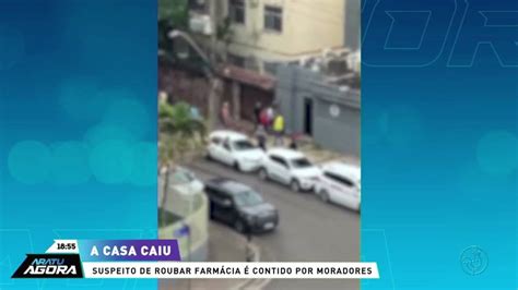 Suspeito de roubar farmácia é contido por moradores Aratu On