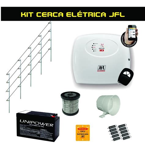 Kit Cerca Elétrica Completa Jfl Ecr 18 P Muros De 60 Metros VISIO SHOP