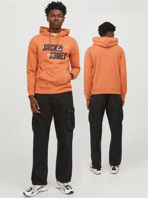 Hoodie JACK JONES 12245714 APRICOT FUNKYMAN Ανδρικά Ρούχα Αξεσουάρ