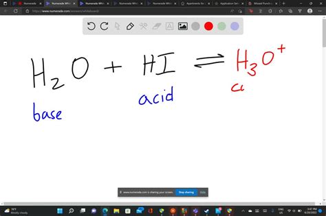 Solved Write The Products Of The Following Acid Base Reaction H2o Hi You Should Include All