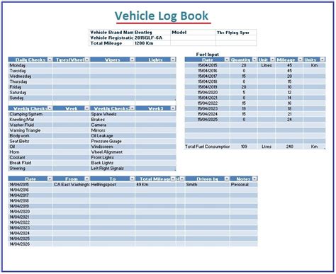 MS Excel Vehicle Log Book Template Word Excel Templates, 42% OFF