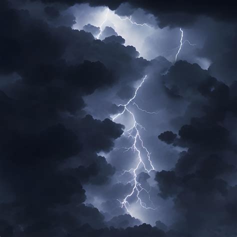 premium ai image lightning   dark stormy sky ai generated