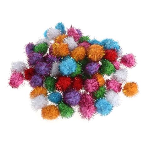 70pcs 35cm Glitzy Tinsel Sprayed Pompoms Balls Cat Toy In Cat Toys From Home And Garden On