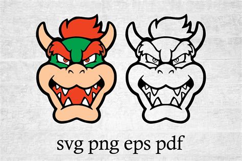 Bowser Super Mario Svg Bowser Cut FilePersonajes Png Super Etsy