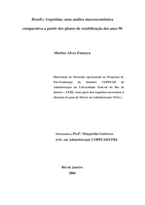 PDF Brasil e Argentina uma análise macroeconômica comparativa