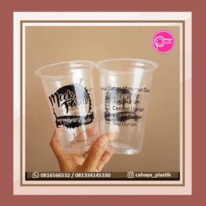 Jual Sablon Gelas Plastik 16 Oz Oval 8 Gram Tanpa Tutup KEMASAN CUSTOM