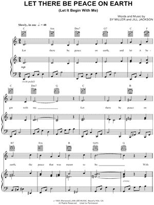 "Let There Be Peace on Earth" Sheet Music - 33 Arrangements Available Instantly - Musicnotes