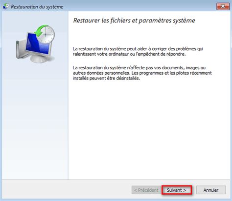 Restaurer Windows Avec Un Point De Restauration Syst Me