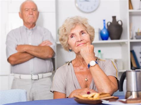 Senior Woman Offended After Quarrel With Husband Stock Image Image Of