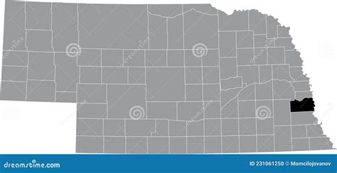 Location Map Of The Cass County Of Nebraska Usa Stock Vector Illustration Of County Icon