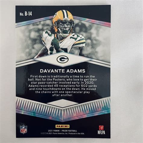 DAVANTE ADAMS 2021 Panini Prizm Brilliance B 14 PACKERS Fresno RAIDERS