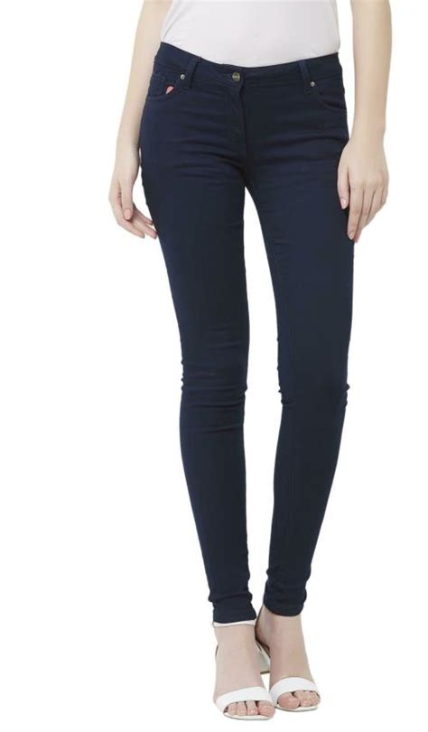 Buy 109f Women Navy Solid Pure Cotton Jeans Online At Best Prices In India Jiomart