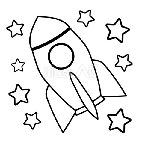 塗り絵（ロケット）イラスト - No: 23413140｜無料イラスト・フリー素材なら「イラストAC」