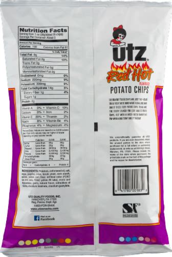 Utz Red Hot Flavored Potato Chips 2 88 Oz Ralphs