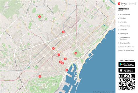 Barcelona Sehenswürdigkeiten Karte Karte