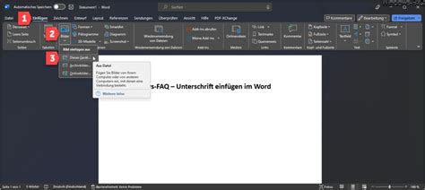 Word Unterschrift Einf Gen Windows Faq