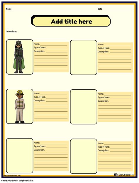 Describing Heroes Worksheet القصة المصورة من قبل templates