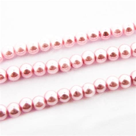 Glass Pearl Round Beads 3mm Pastel Pink Craft Hobby And Jewellery