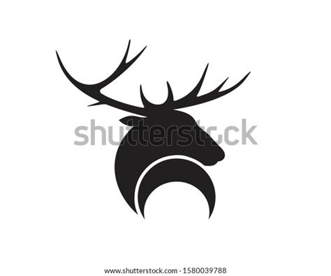 Vector Illustration Deer Head Silhouette Stock Vector Royalty Free