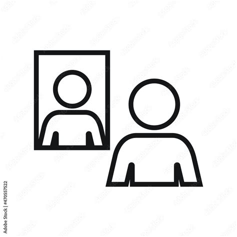 Person reflection in a mirror icon design vector illustration Stock Vector | Adobe Stock