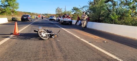 Acidente Deixa Uma Motociclista Ferida Na Br E Trecho Fica