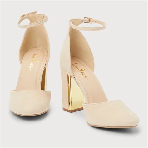 Lulus Shoes Laura Light Nude Suede Ankle Strap Heels Size Poshmark