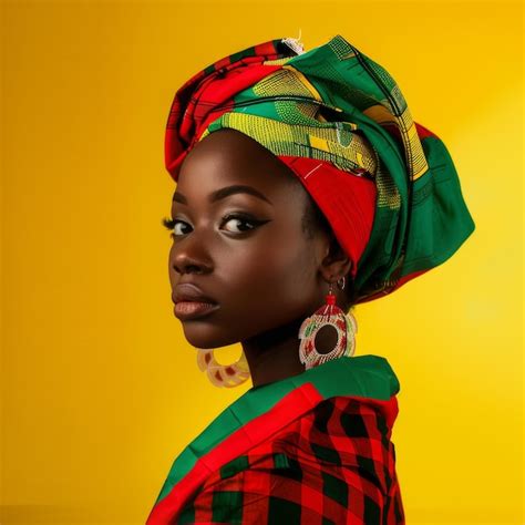 Portrait Of A Young African Woman In Traditional Attire For Fashion And